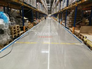 regenerracja posadzki w magazynie na ruchu - Centrum dystrybucyjne sieci Netto - Motaniec